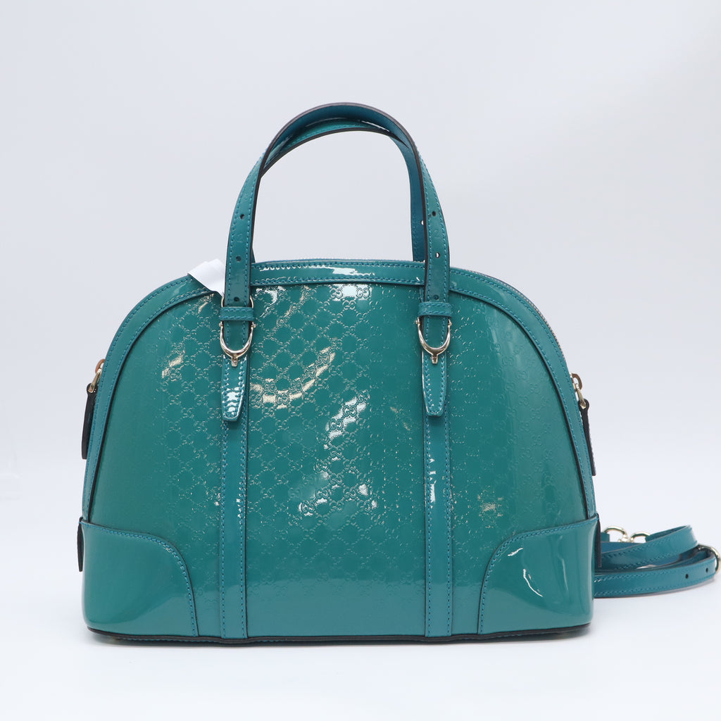 Microguccissima Patent Leather Nice Dome Satchel B23947