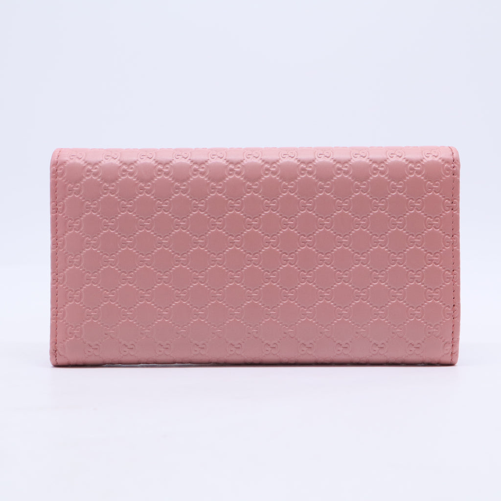 Microguccissima Continental Wallet in Soft Pink W20355