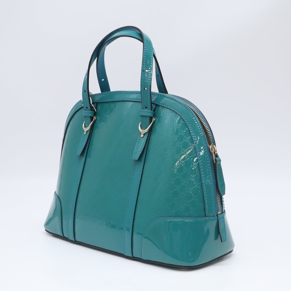 Microguccissima Patent Leather Nice Dome Satchel B23947
