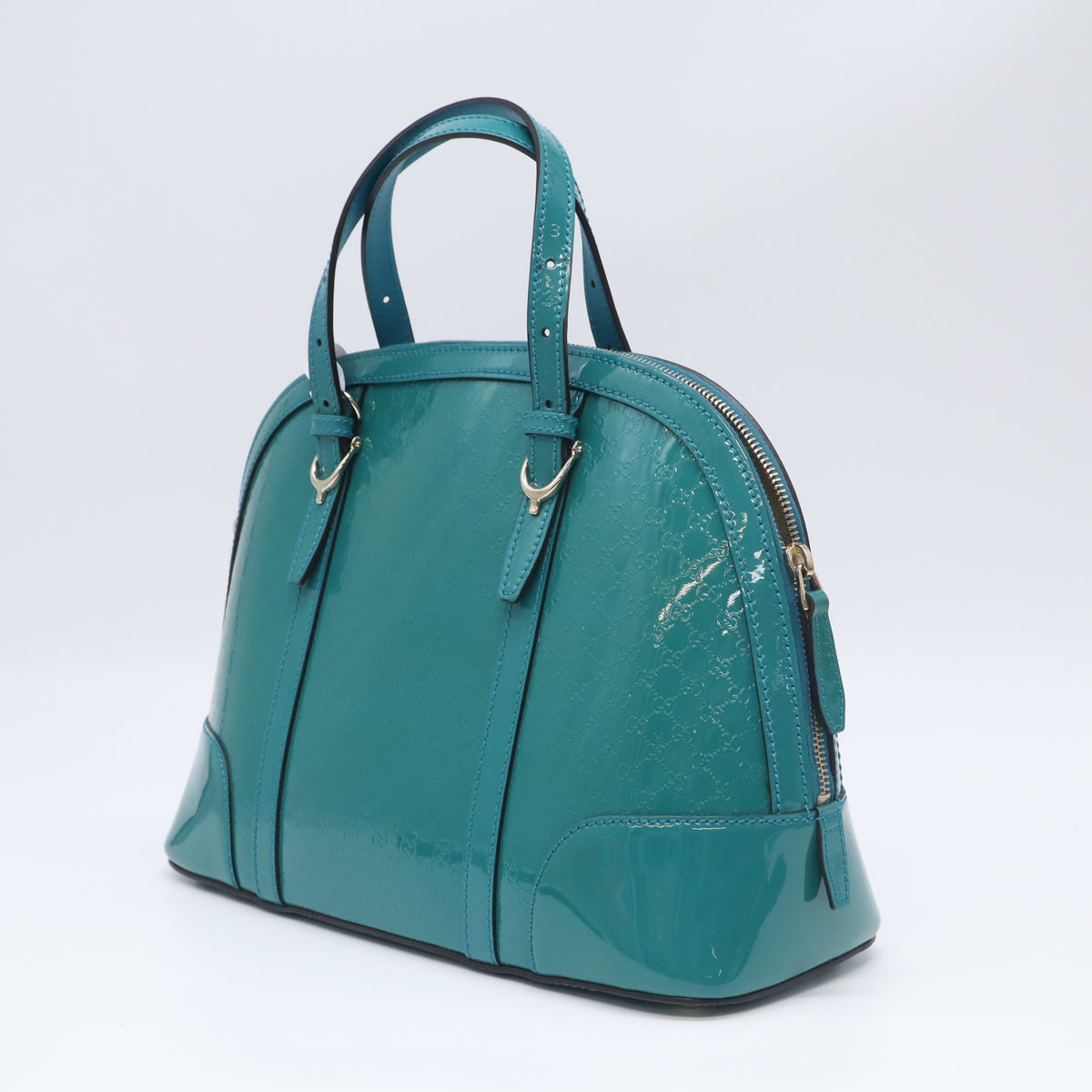 Microguccissima Patent Leather Nice Dome Satchel B23947