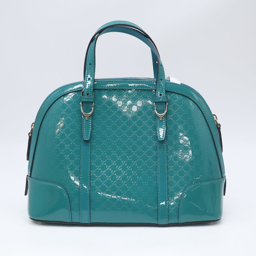 Microguccissima Patent Leather Nice Dome Satchel B23947