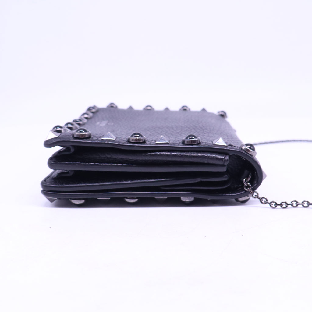 Valentino Garavani Rockstud Rolling Noir Leather Shoulder Bag B21142