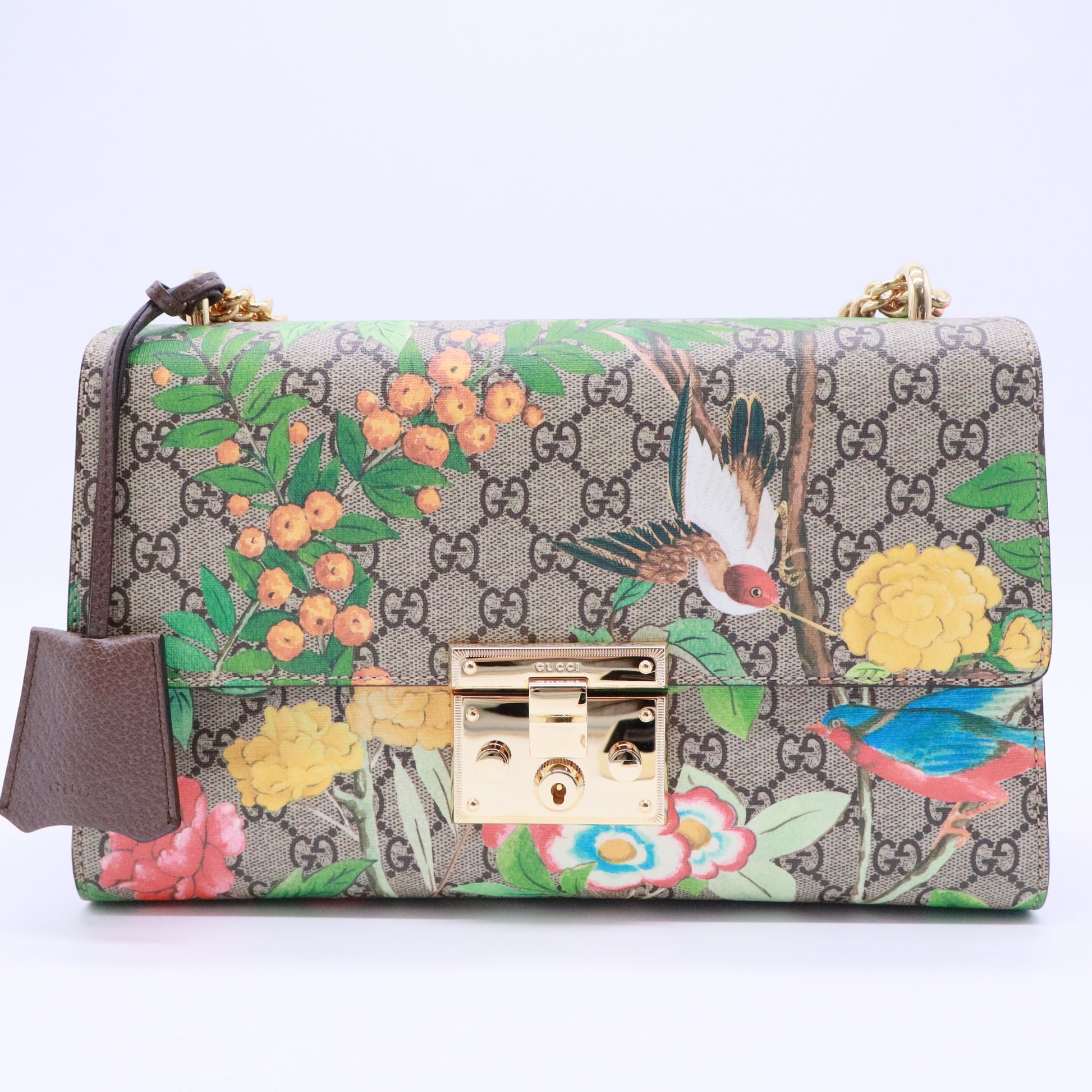 Padlock Shoulder Bag Tian Print GG Coated Canvas Medium