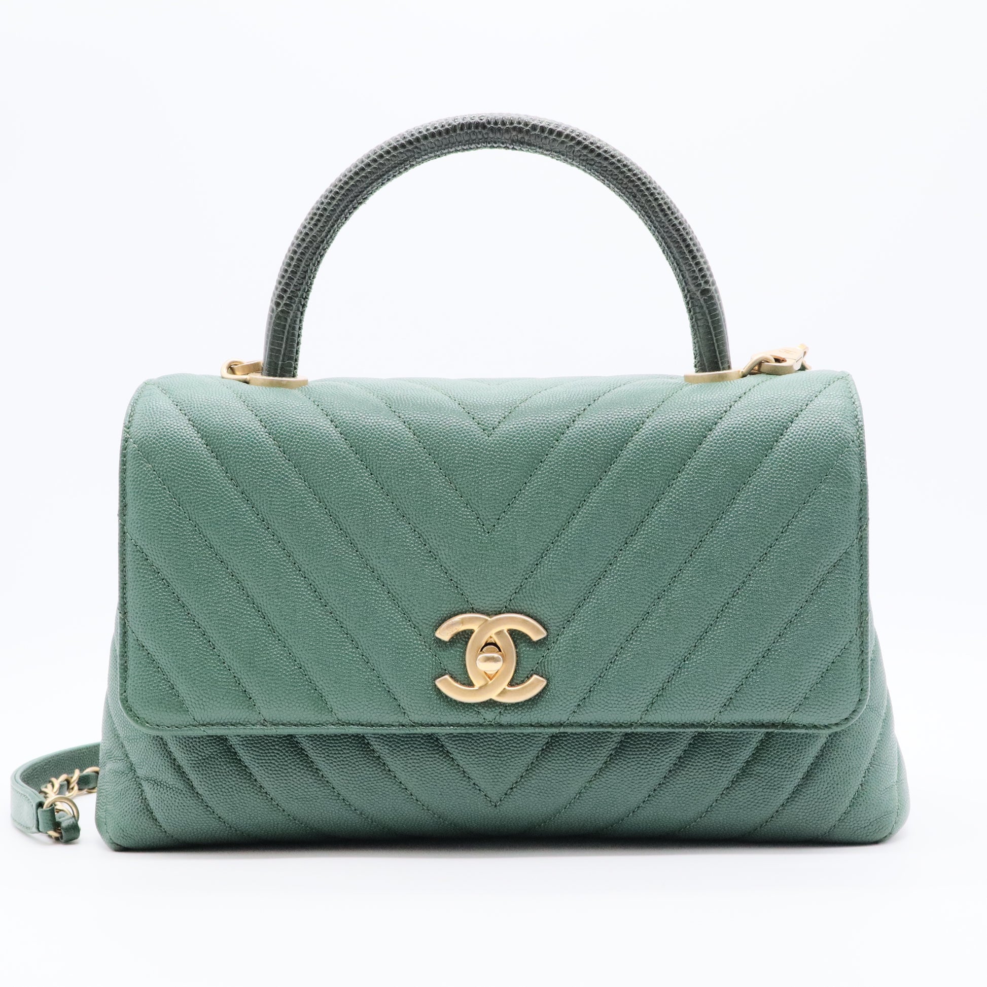 Coco Top Handle Bag Chevron Caviar Small  Unboxing twins