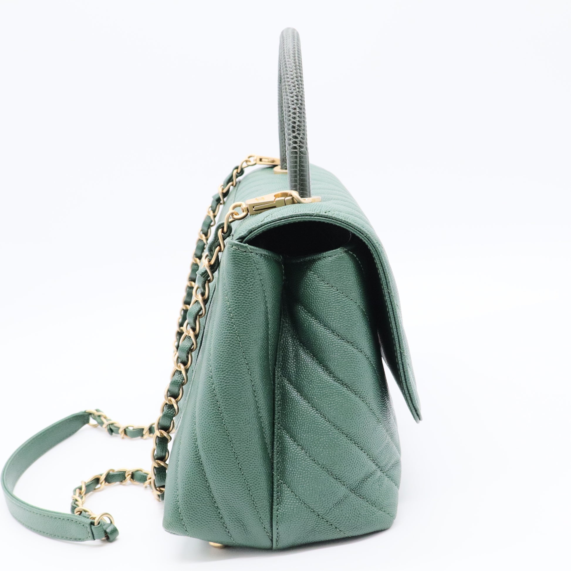 Coco Top Handle Bag Chevron Caviar Small  Unboxing twins