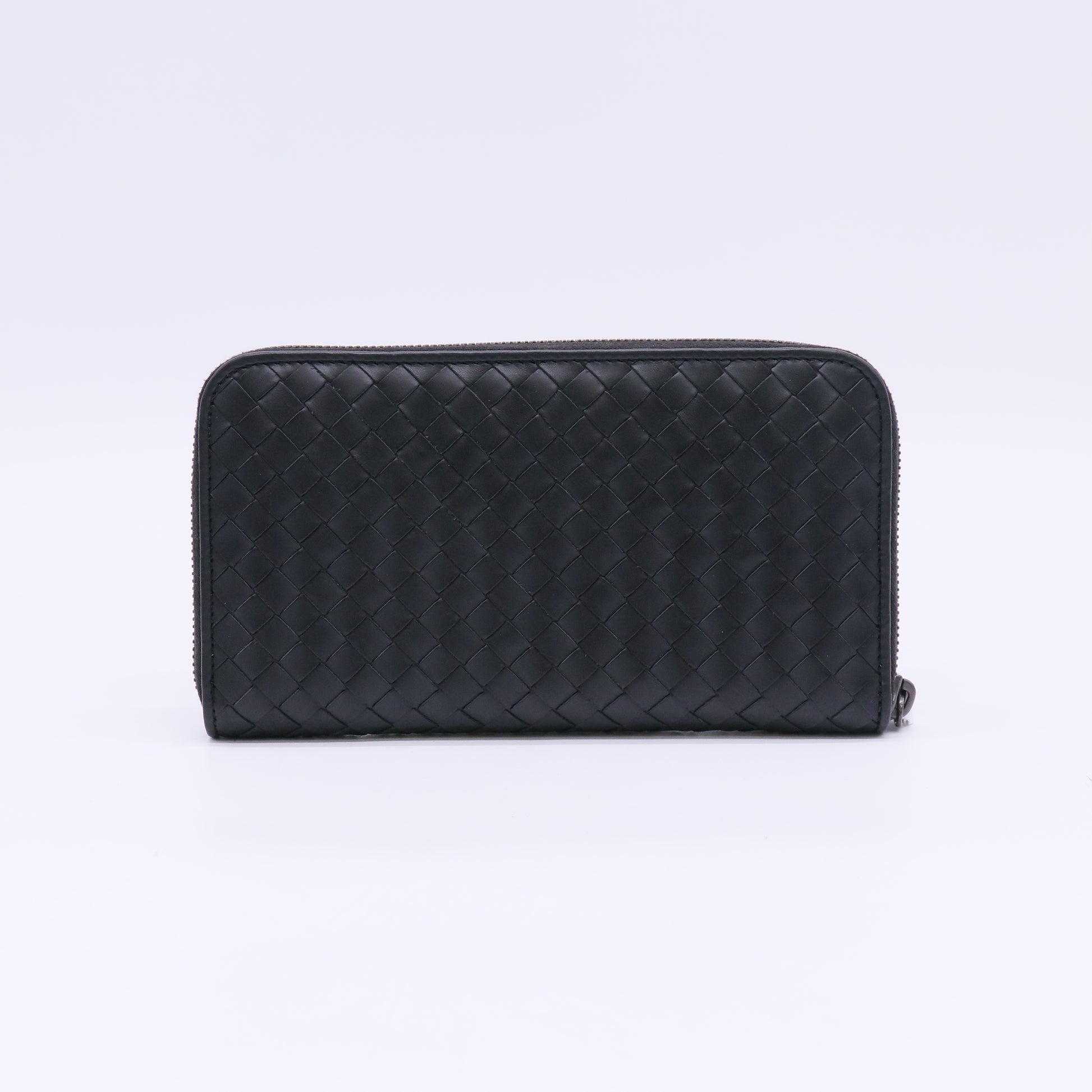 Bottega Veneta Intrecciato Zip-Around Long Wallet in Black W23071