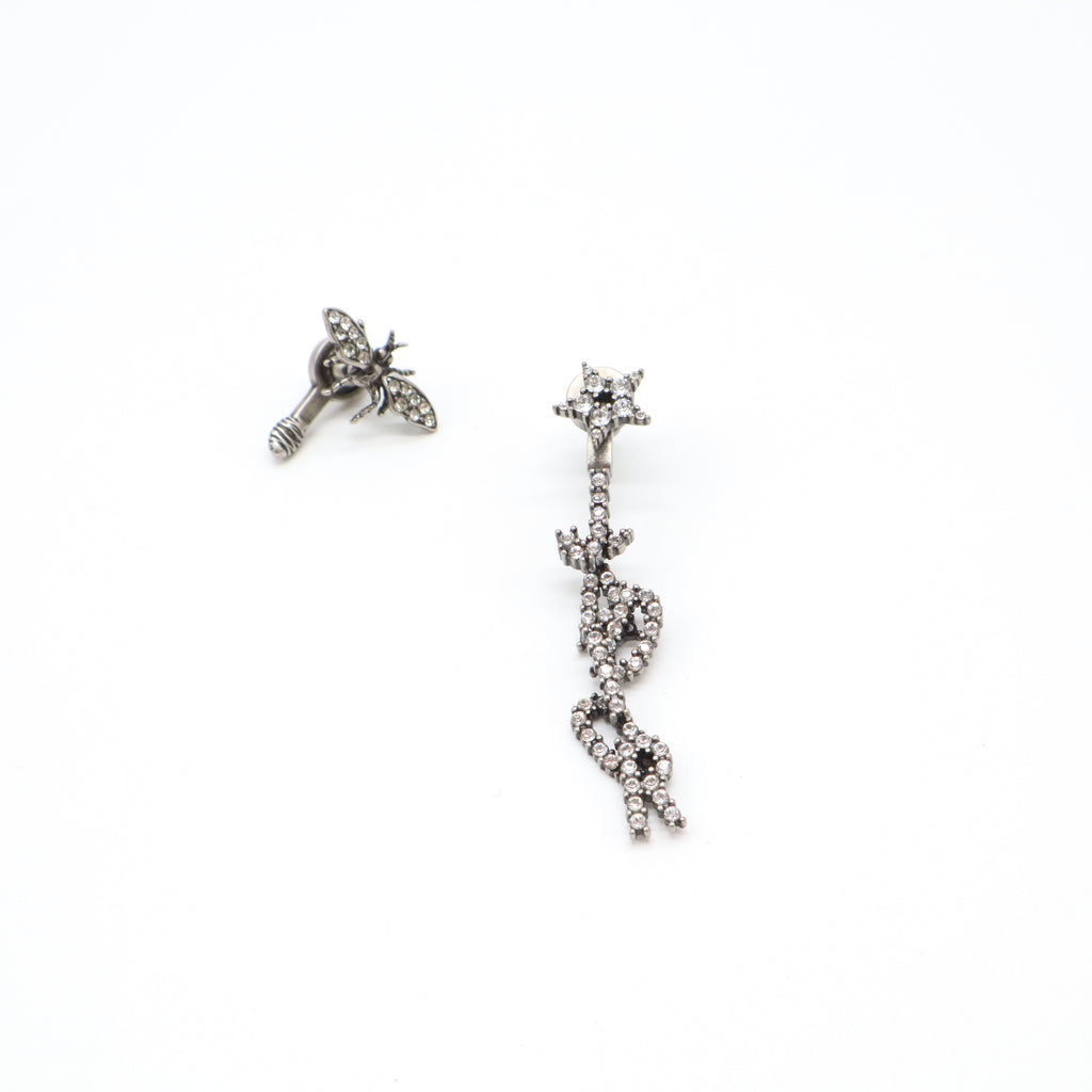 Christian Dior J'Adior Asymmetrical Crystal Star & Bee Earrings W21592