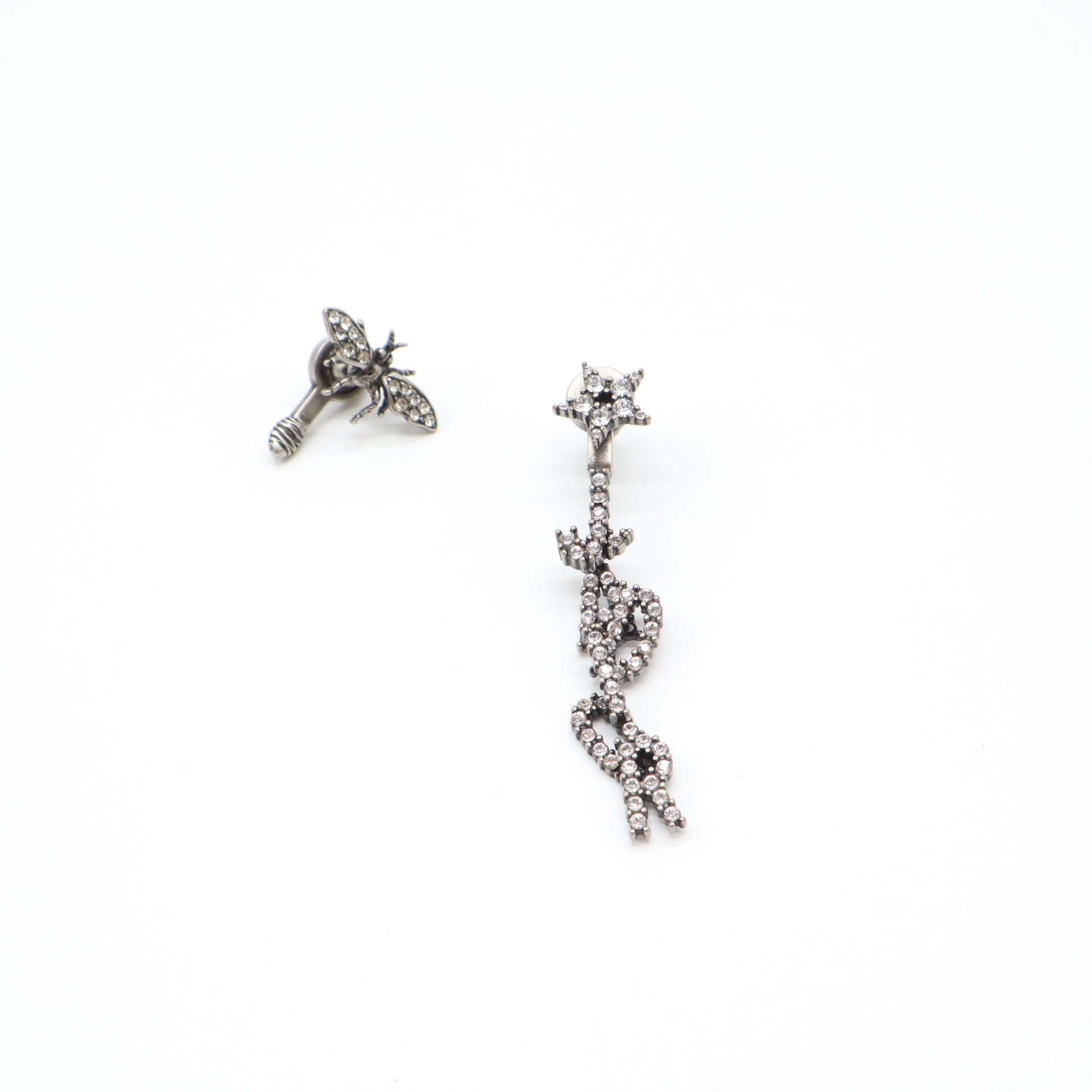 Christian Dior J'Adior Asymmetrical Crystal Star & Bee Earrings W21592