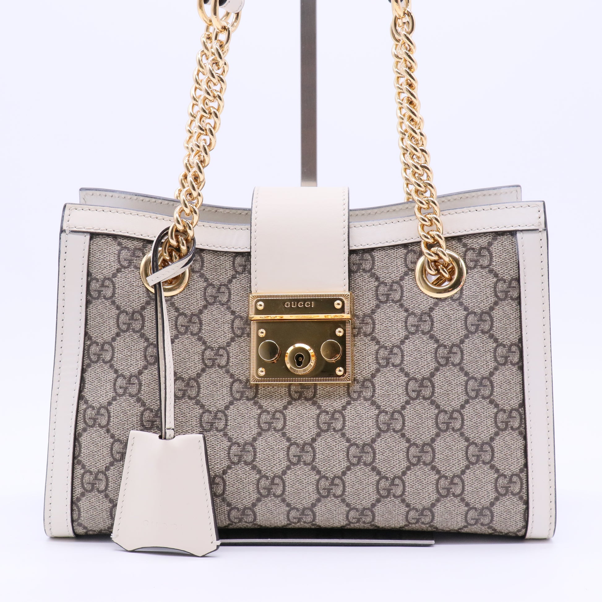 Padlock Chain Tote GG Coated Canvas Small