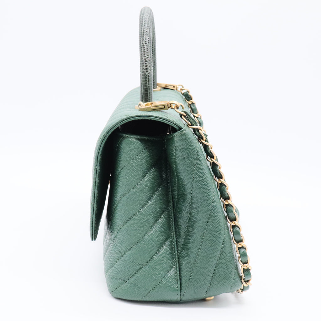 Coco Top Handle Bag Chevron Caviar Small  Unboxing twins