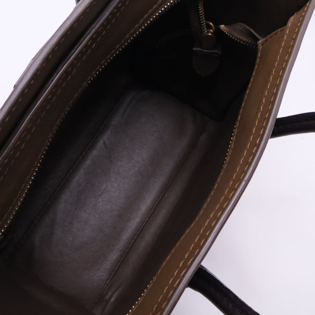 Tricolor Luggage Bag Leather Nano