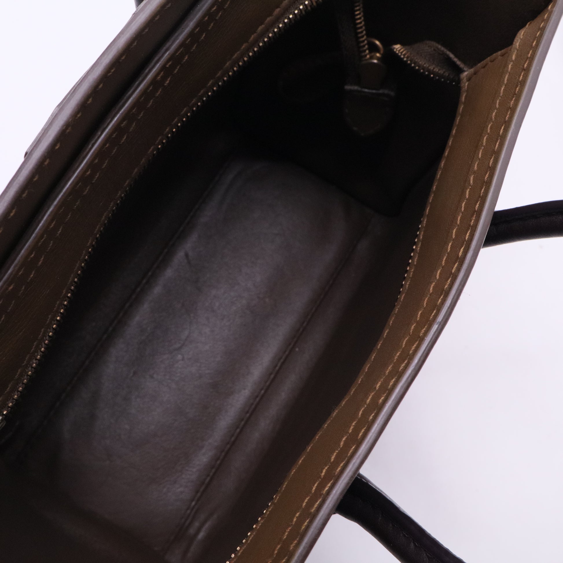 Tricolor Luggage Bag Leather Nano