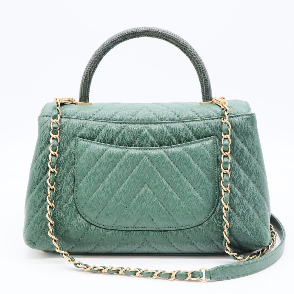 Coco Top Handle Bag Chevron Caviar Small  Unboxing twins