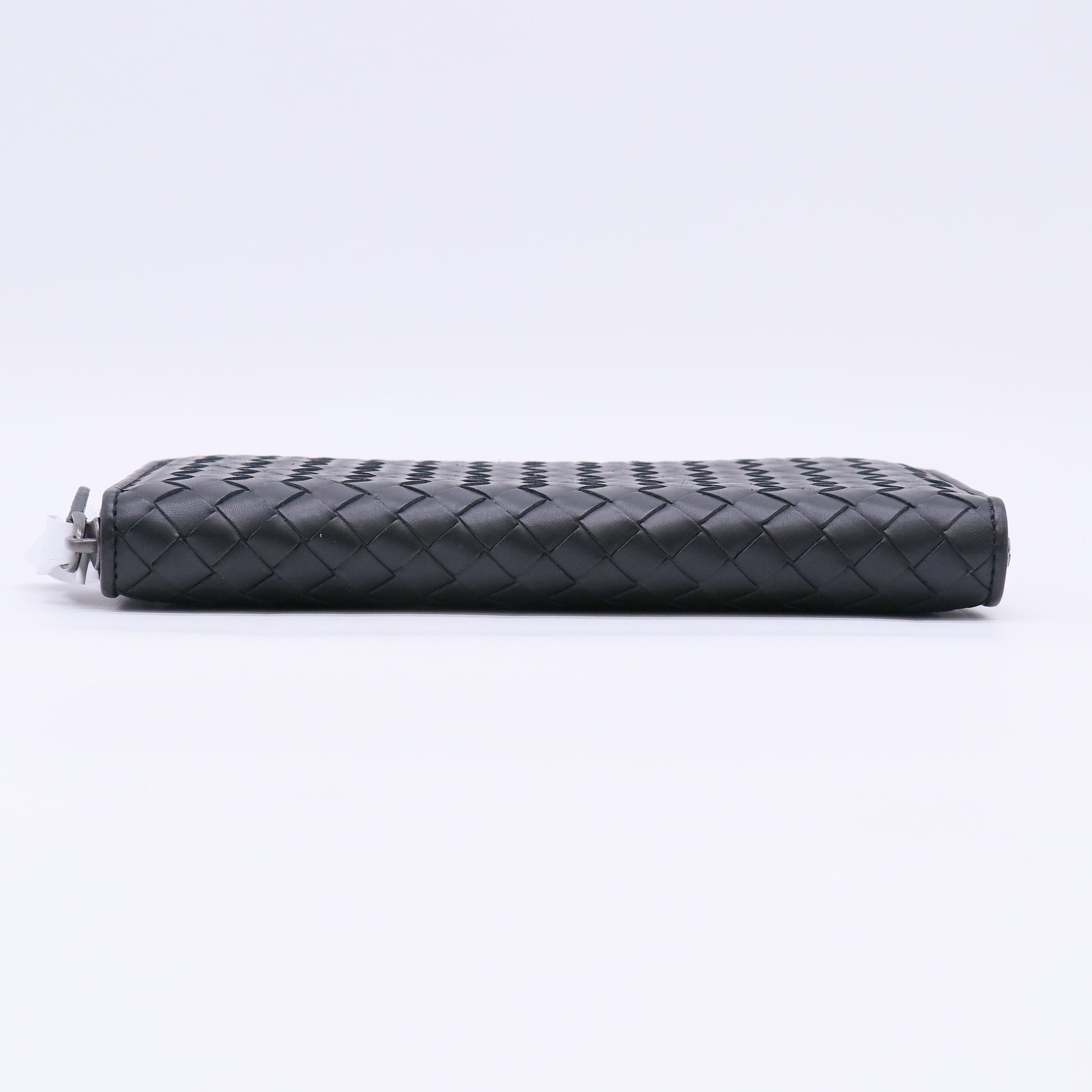 Bottega Veneta Intrecciato Zip-Around Long Wallet in Black W23071