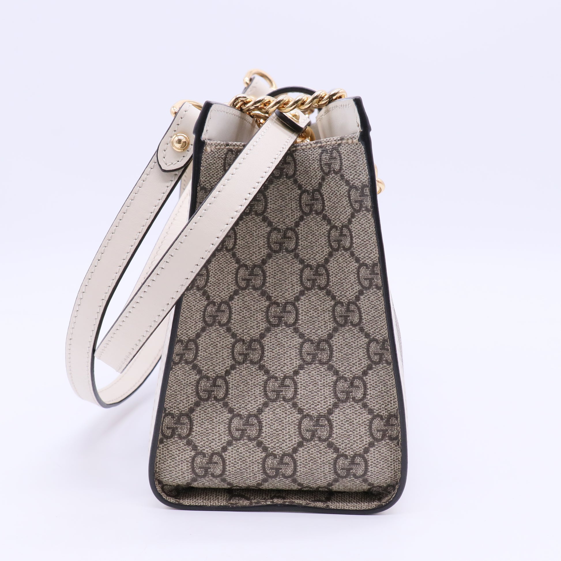 Padlock Chain Tote GG Coated Canvas Small