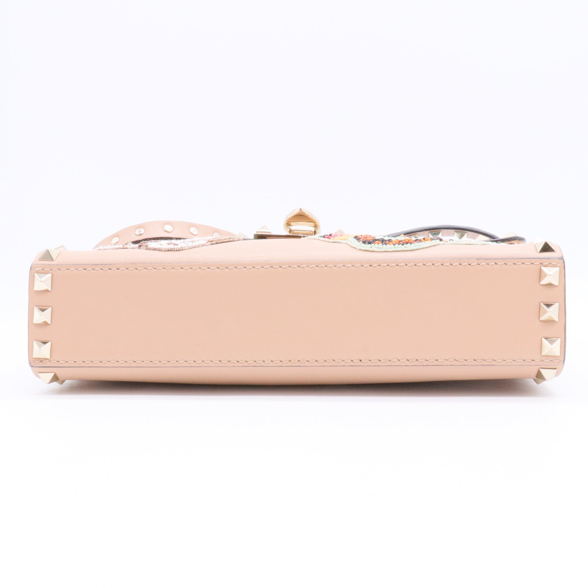 Beaded Butterfly Leather Shoulder Bag