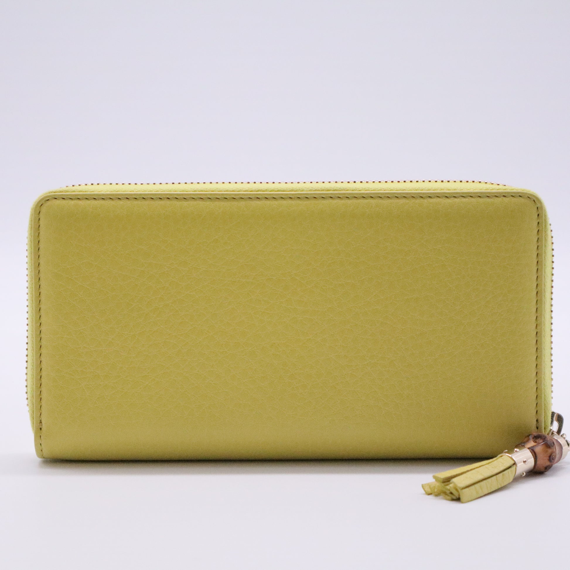 Soho Leather Zip-Around Wallet with Bamboo Tassel