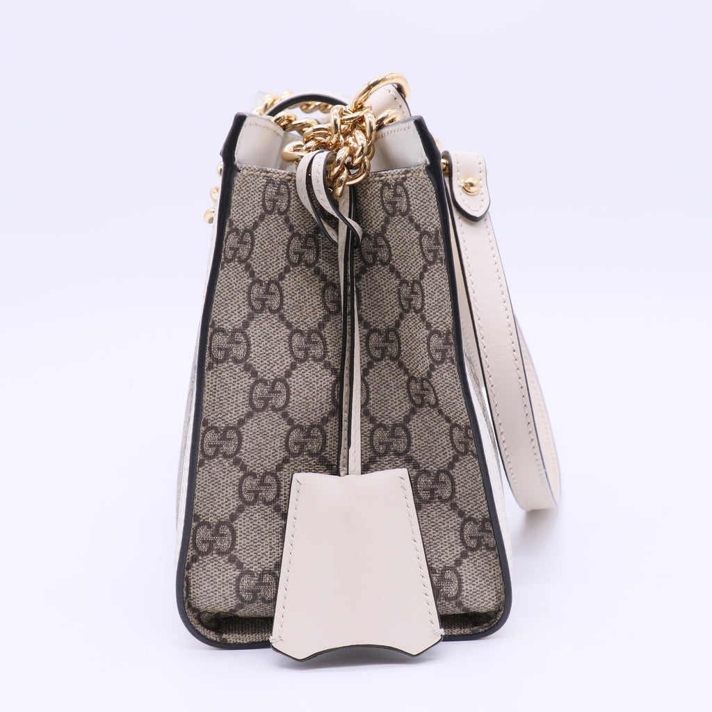 Padlock Chain Tote GG Coated Canvas Small