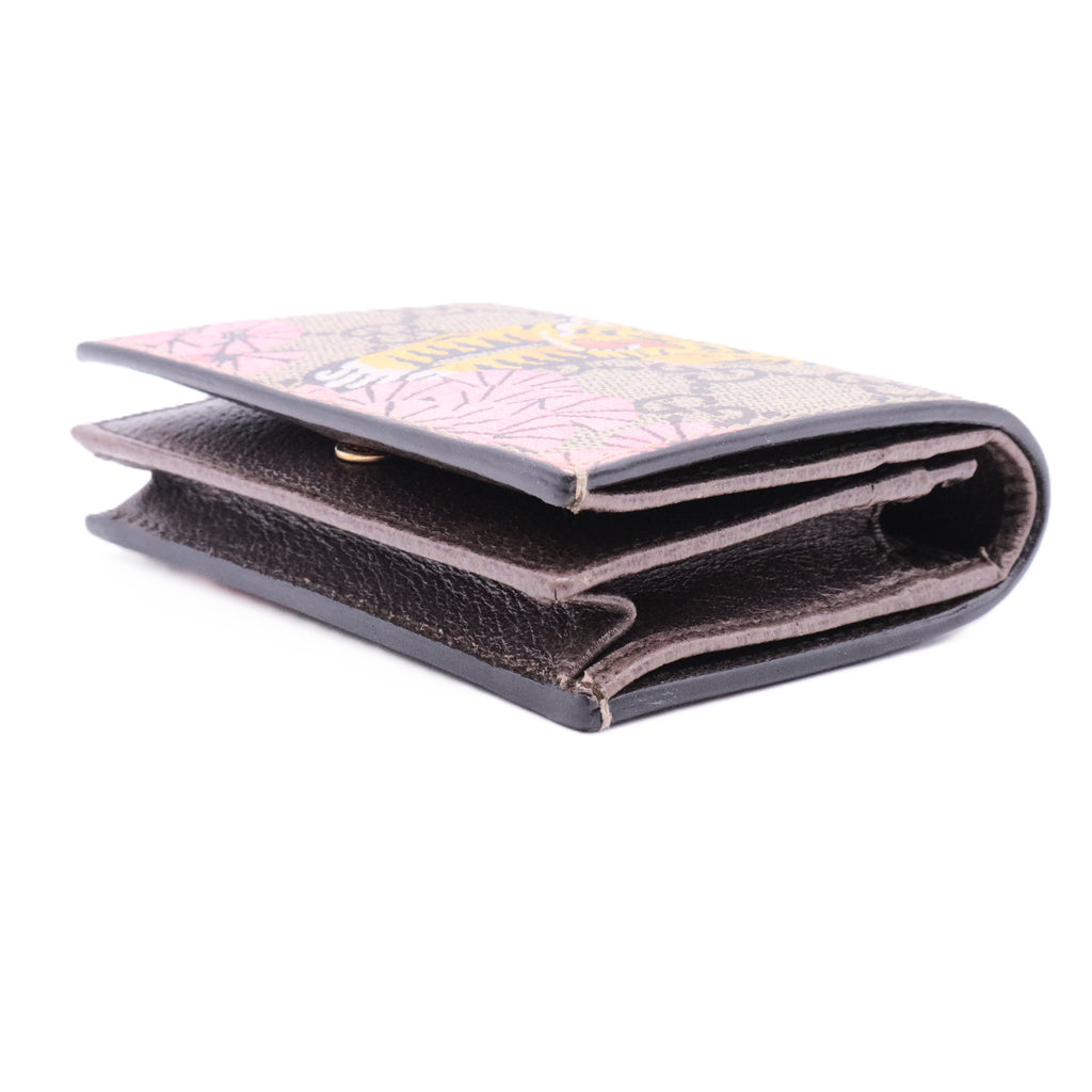 Beige GG Supreme Canvas Tiger Card Case