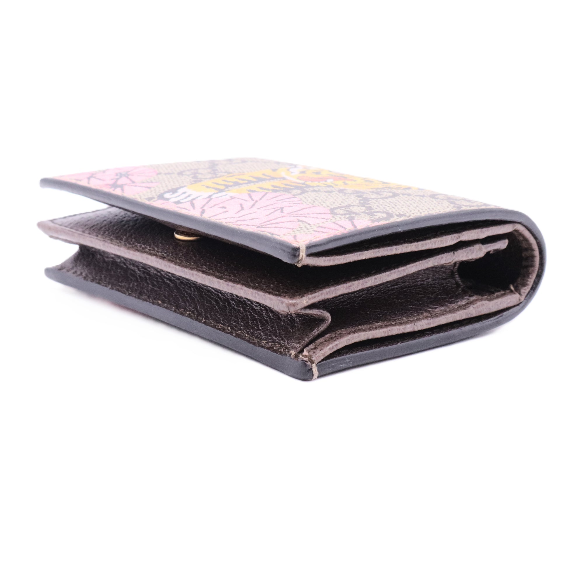 Beige GG Supreme Canvas Tiger Card Case
