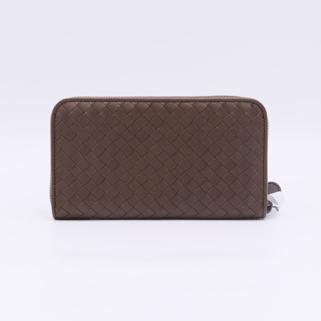 Intrecciato Weave Leather Continental Wallet W22697