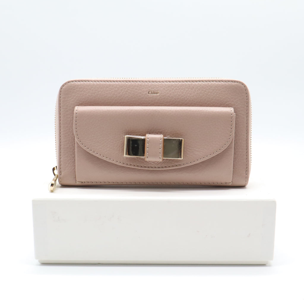 Chloe Lily Leather Zip Around Continental Wallet W21603
