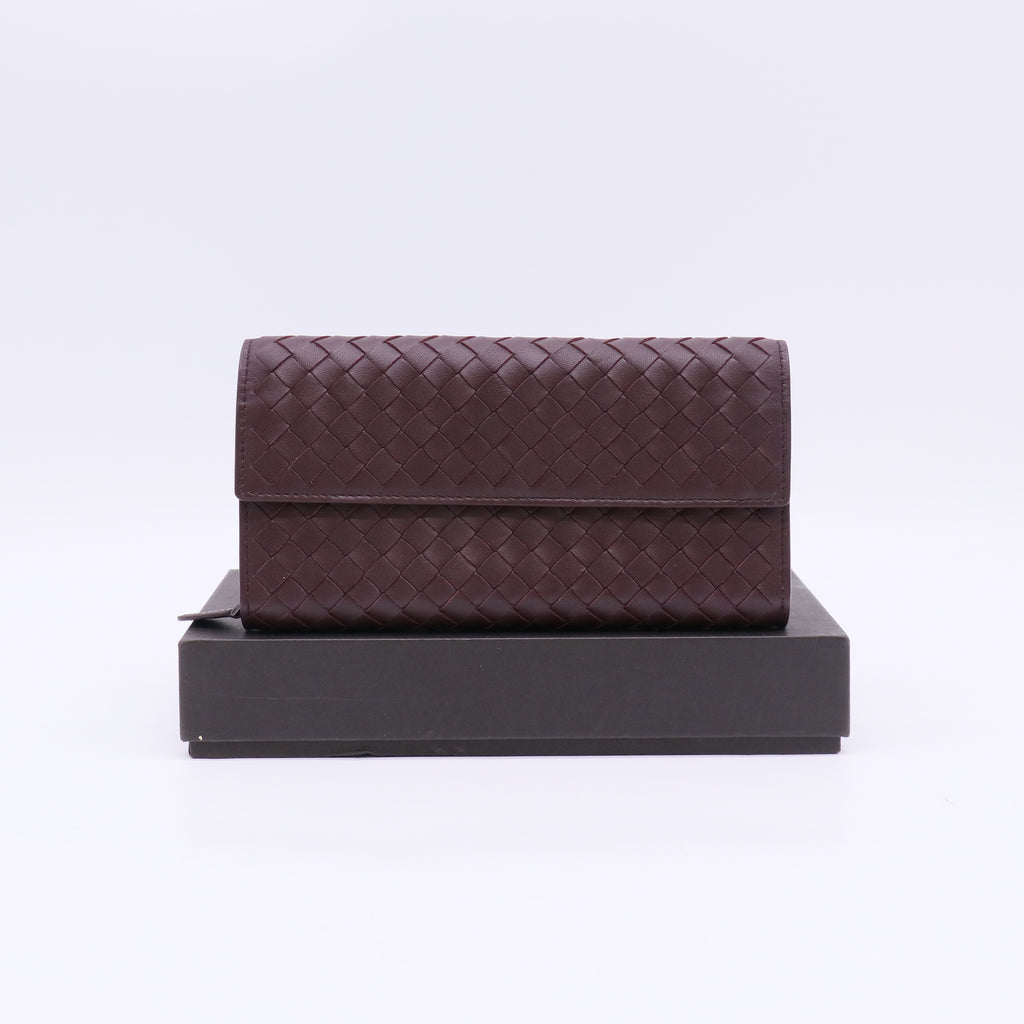 Bottega Veneta Intrecciato Nappa Continental Flap Wallet W23073