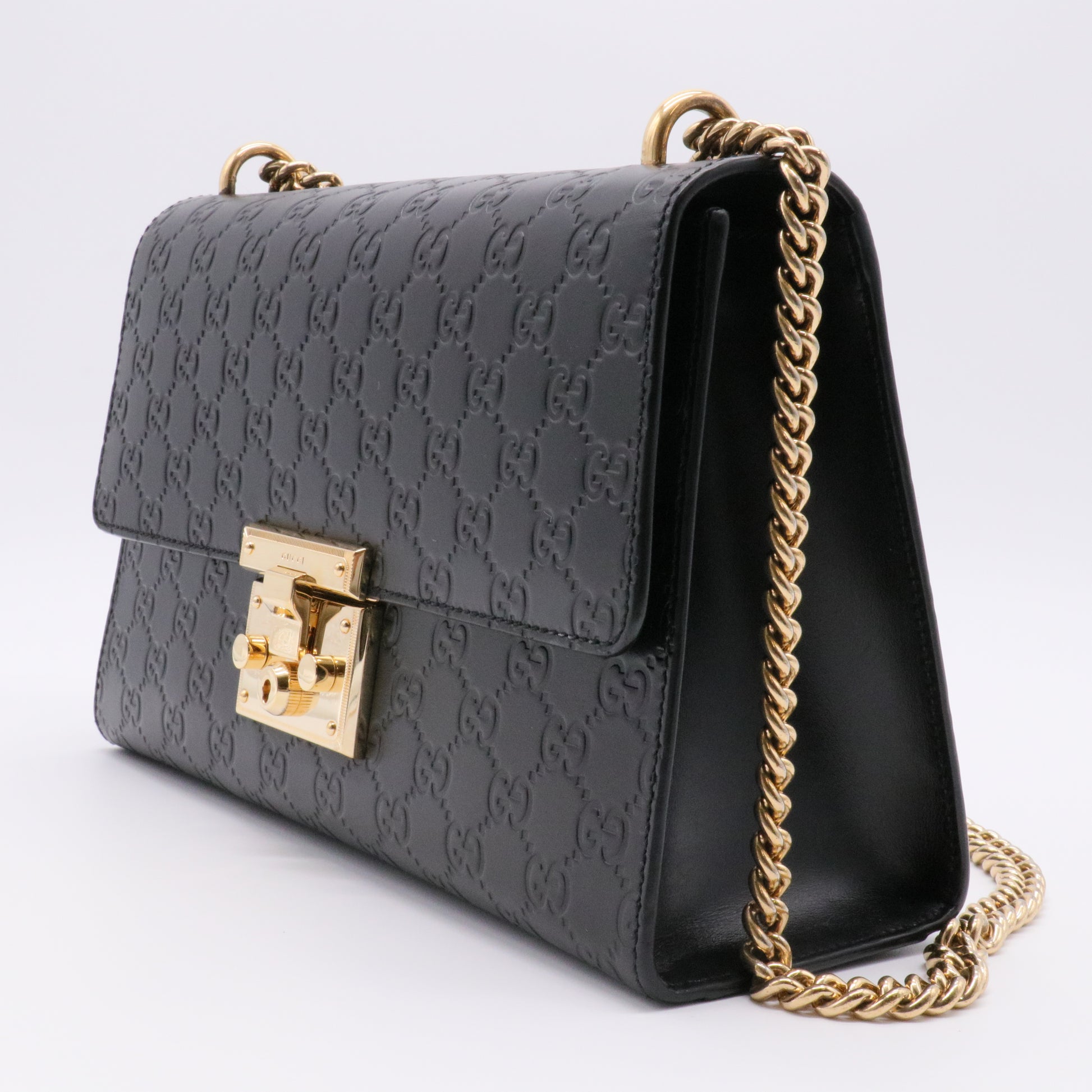 Padlock Shoulder Bag Guccissima Leather Medium Twins