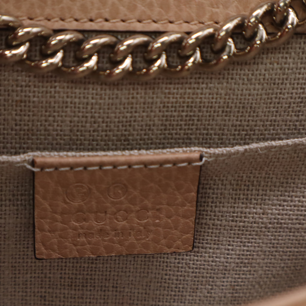 Gucci Dollar Calfskin Small Interlocking G Flap Shoulder Bag B23590