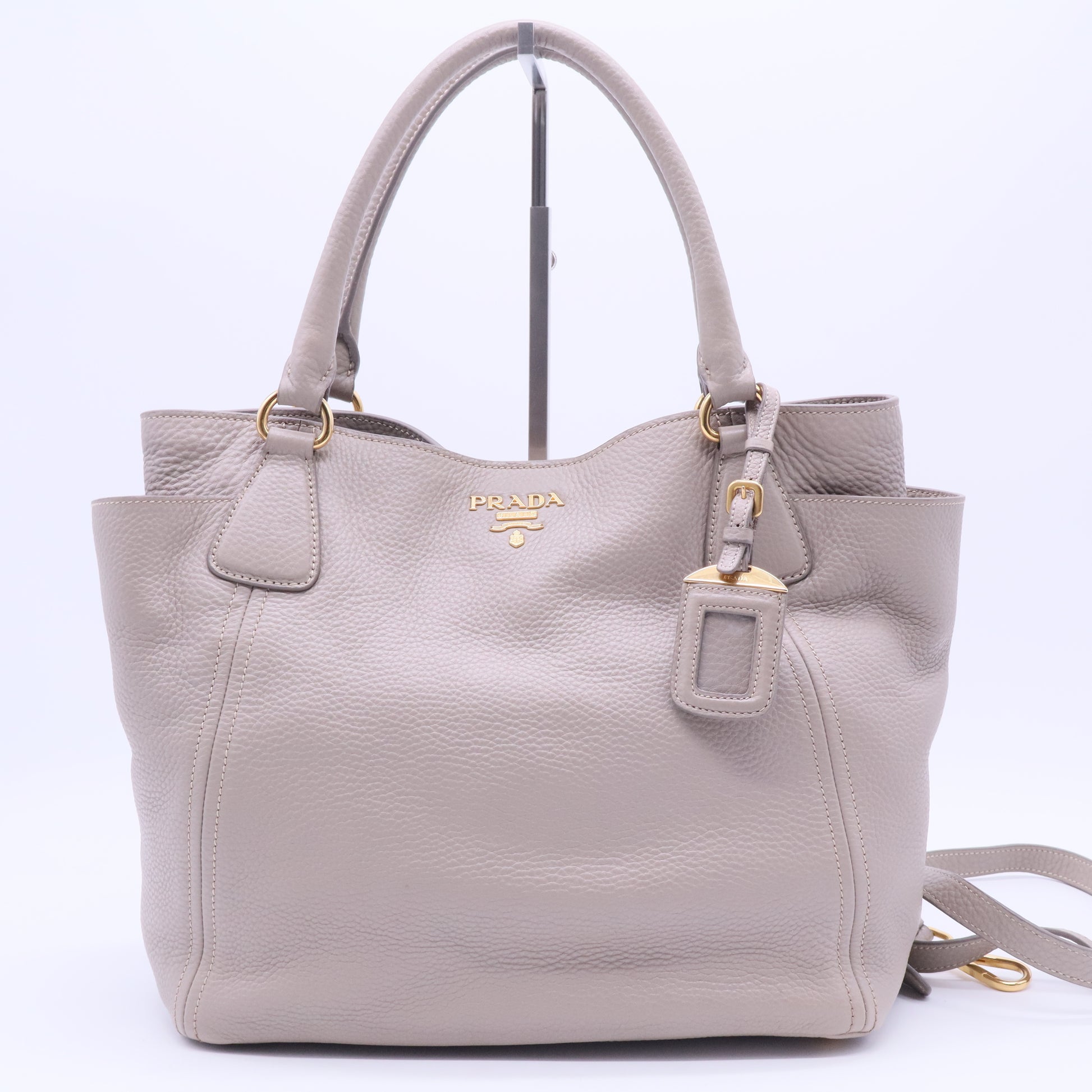 Grey Leather 2Way Tote Bag B20235