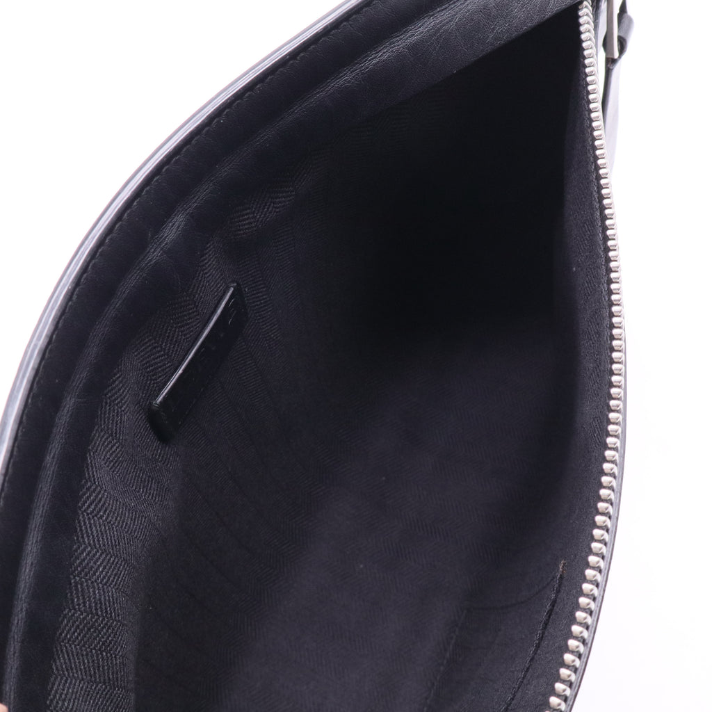 Black and White Leather Clutch Bag