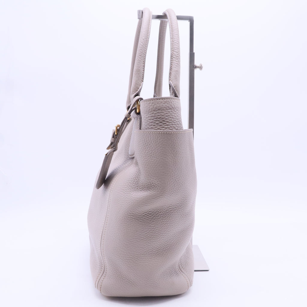 Grey Leather 2Way Tote Bag B20235