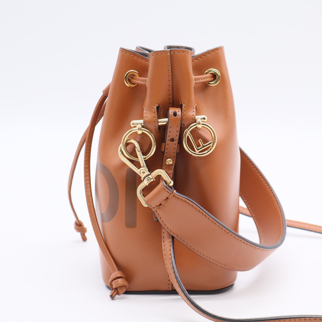 Fendi Vitello Fluffy Grace F is Fendi Logo Embossed Mini Mon Tresor Bucket Bag Rosa Quarzo Black Twins B20335