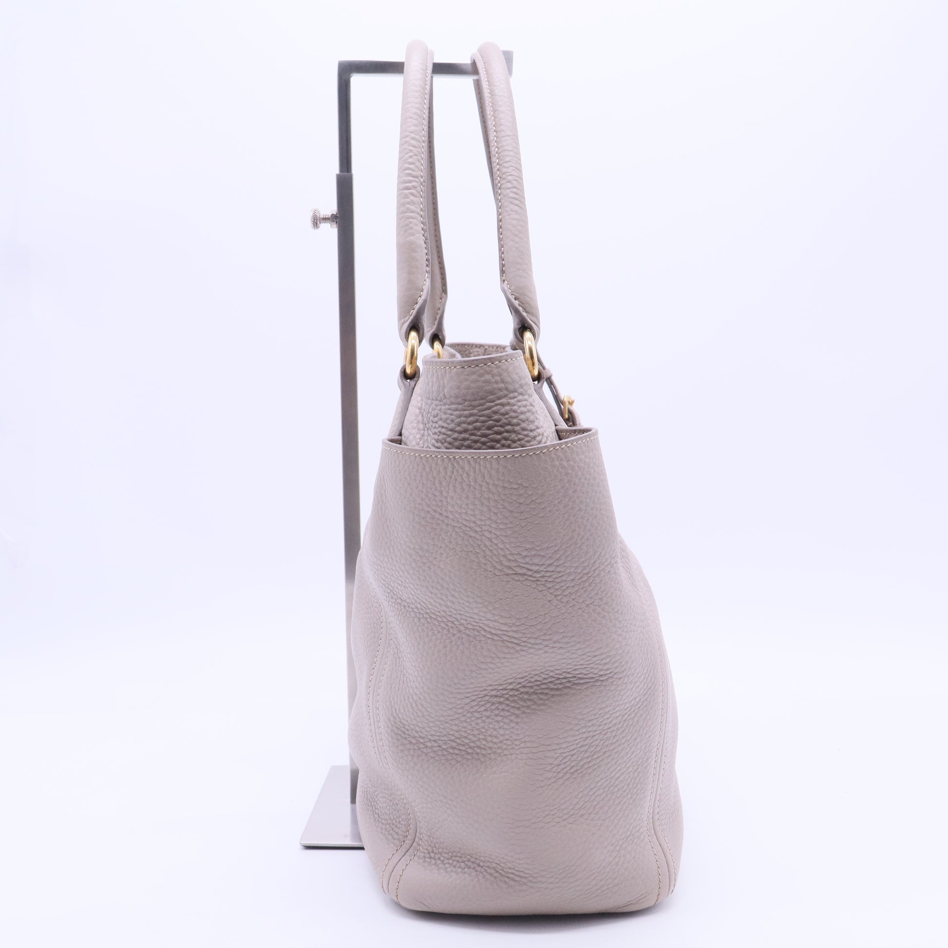 Grey Leather 2Way Tote Bag B20235