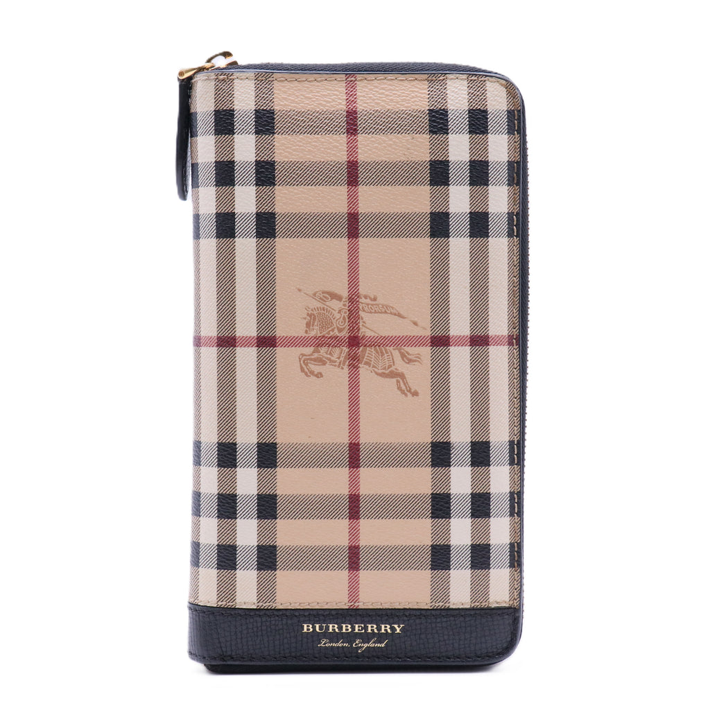 Haymarket check and leather wallet