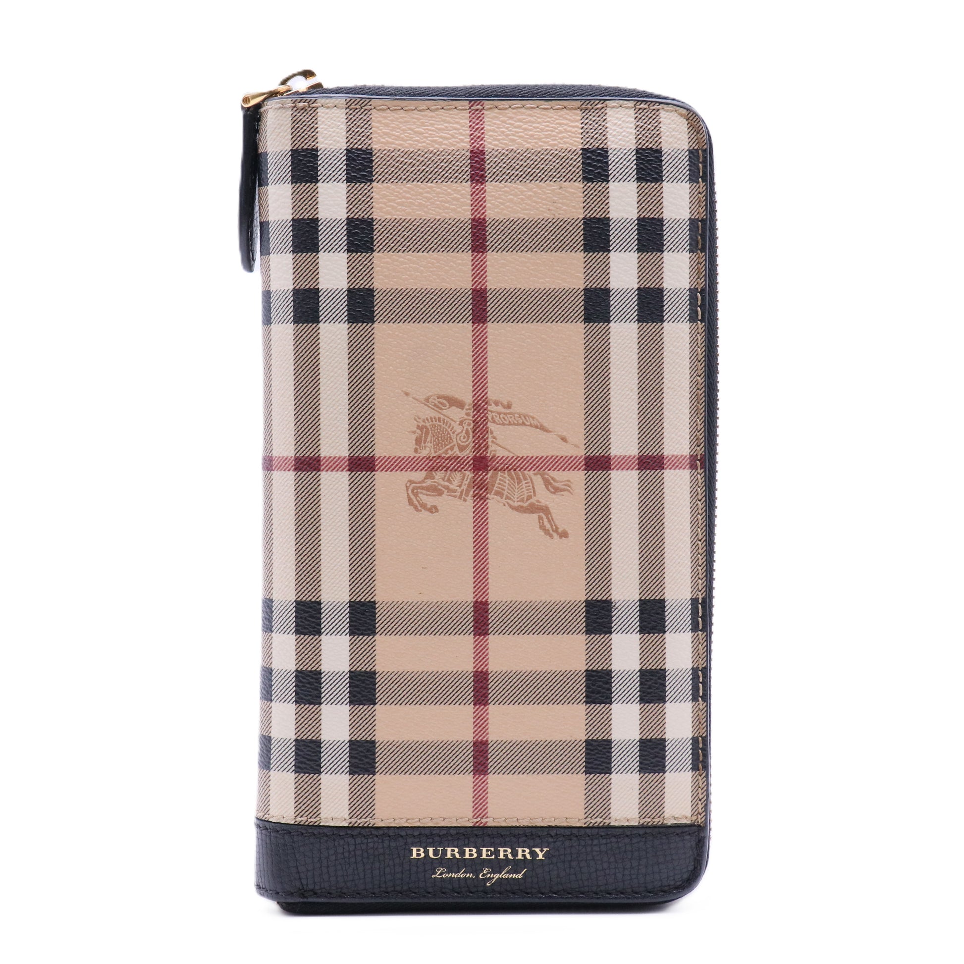 Haymarket check and leather wallet