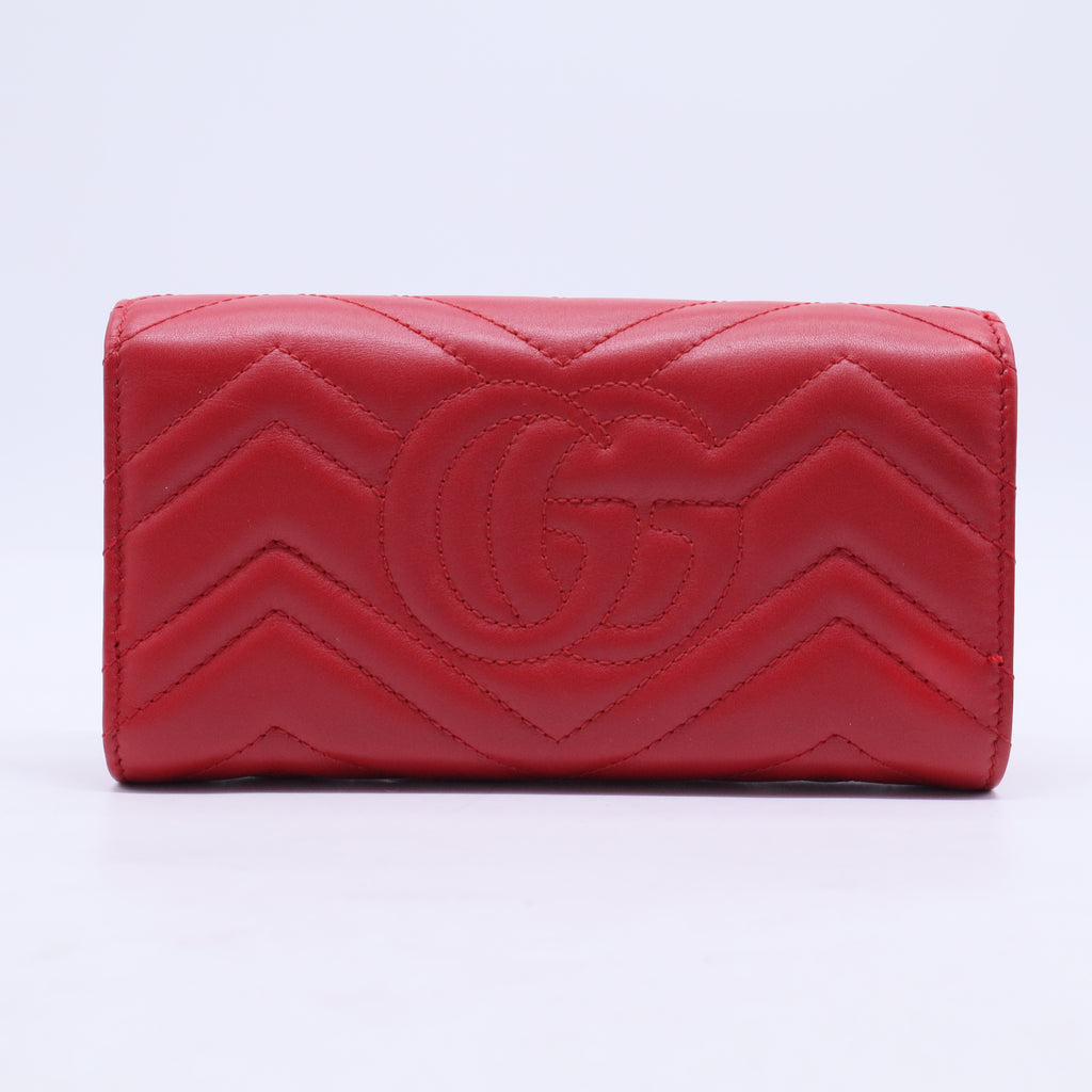 GG Marmont Continental Wallet in Red Soft Leather W20357
