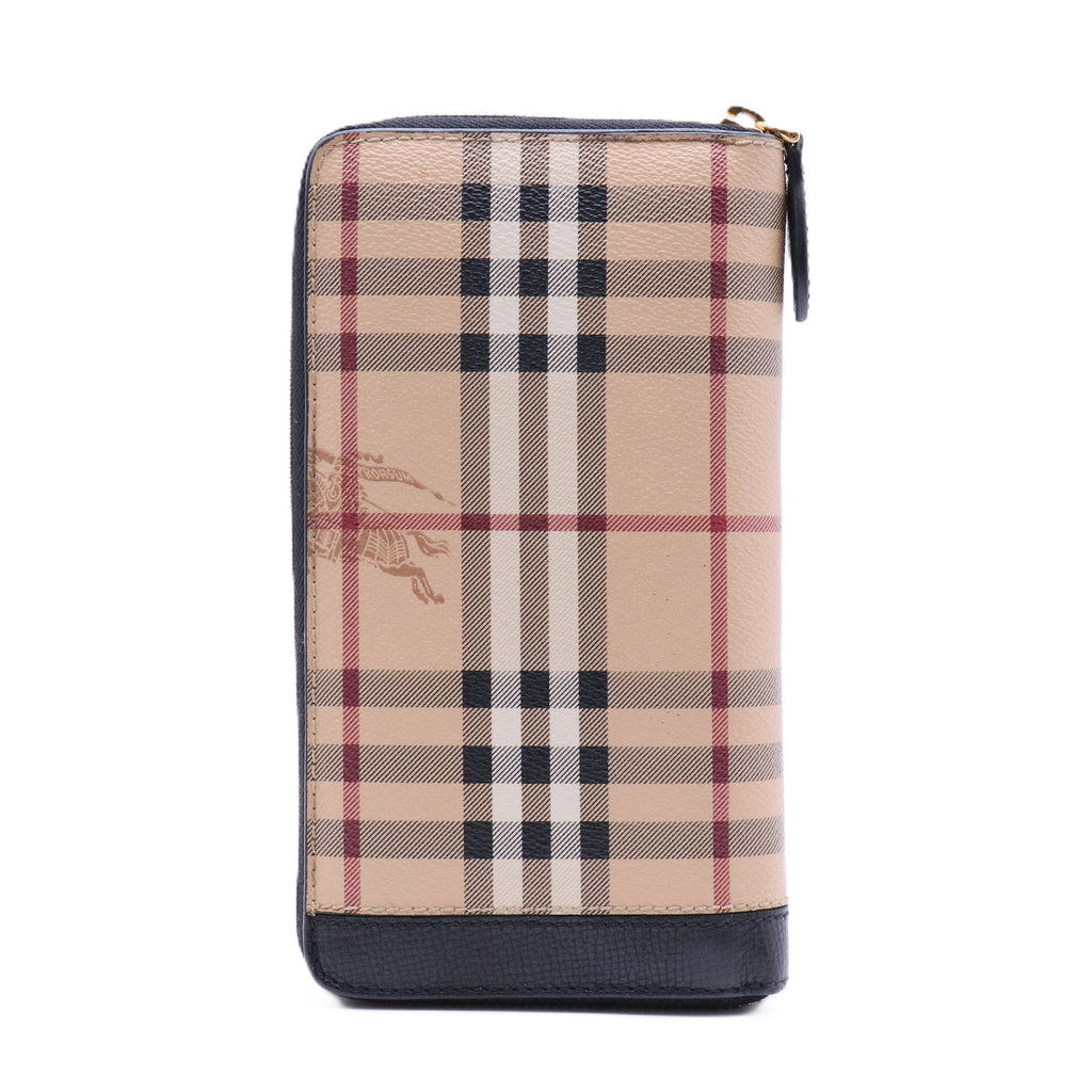 Haymarket check and leather wallet
