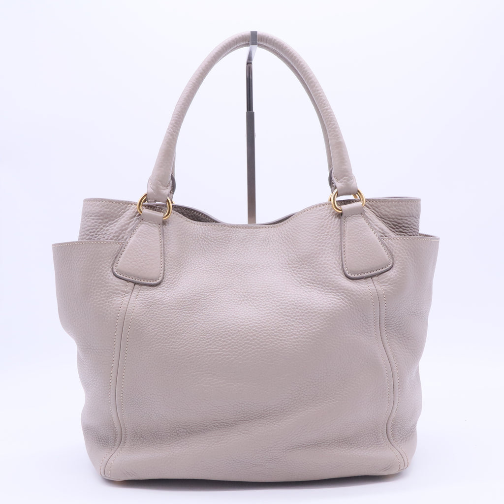 Grey Leather 2Way Tote Bag B20235