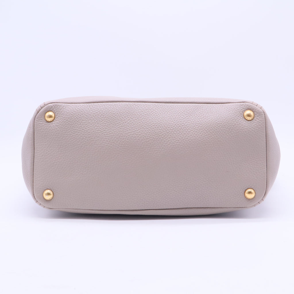 Grey Leather 2Way Tote Bag B20235