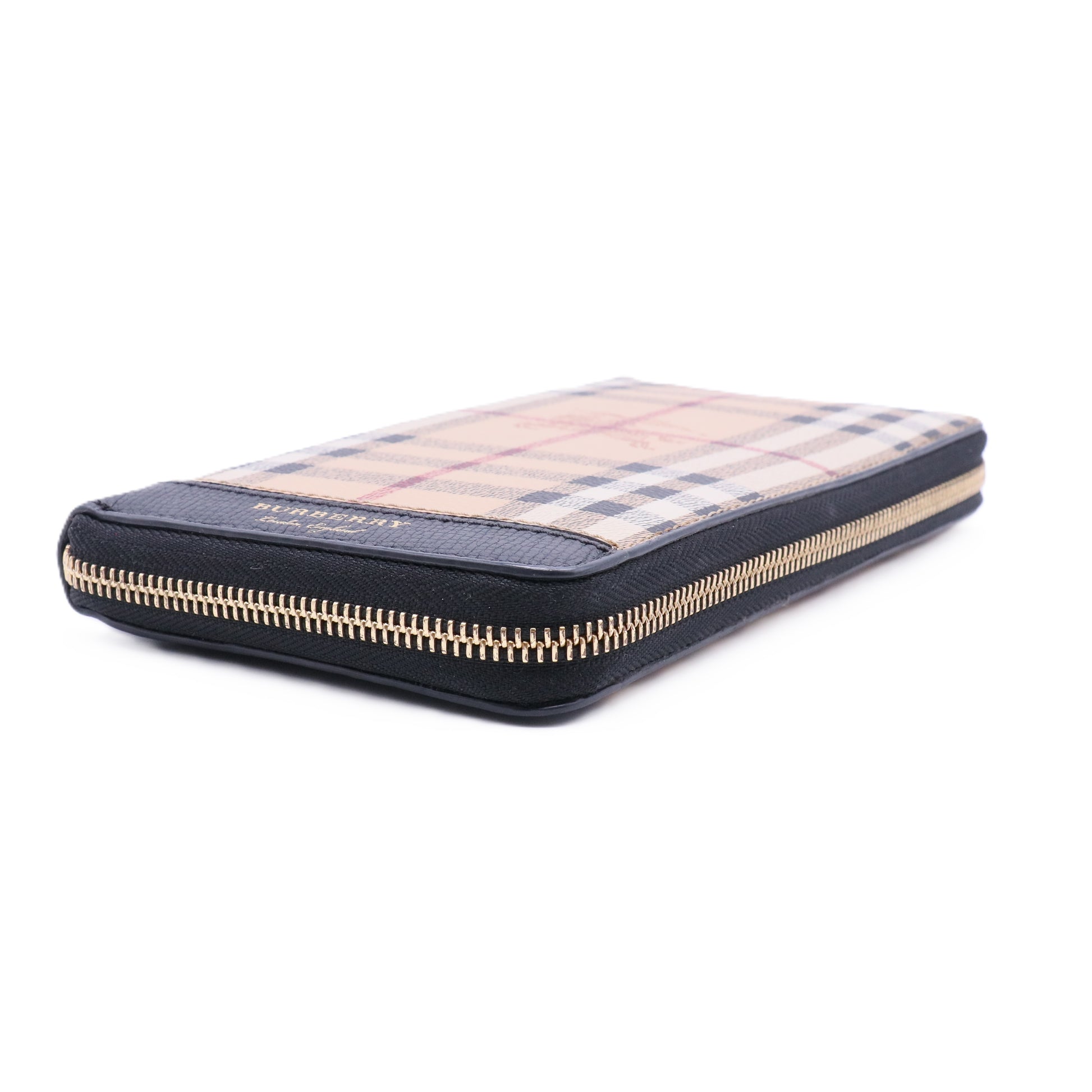 Haymarket check and leather wallet