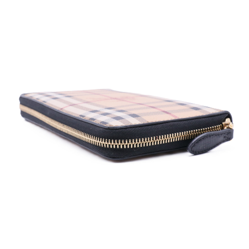Haymarket check and leather wallet