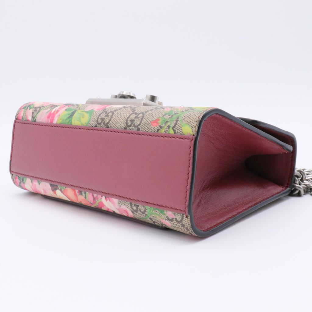 Padlock Shoulder Bag Blooms Print GG Coated Canvas Small