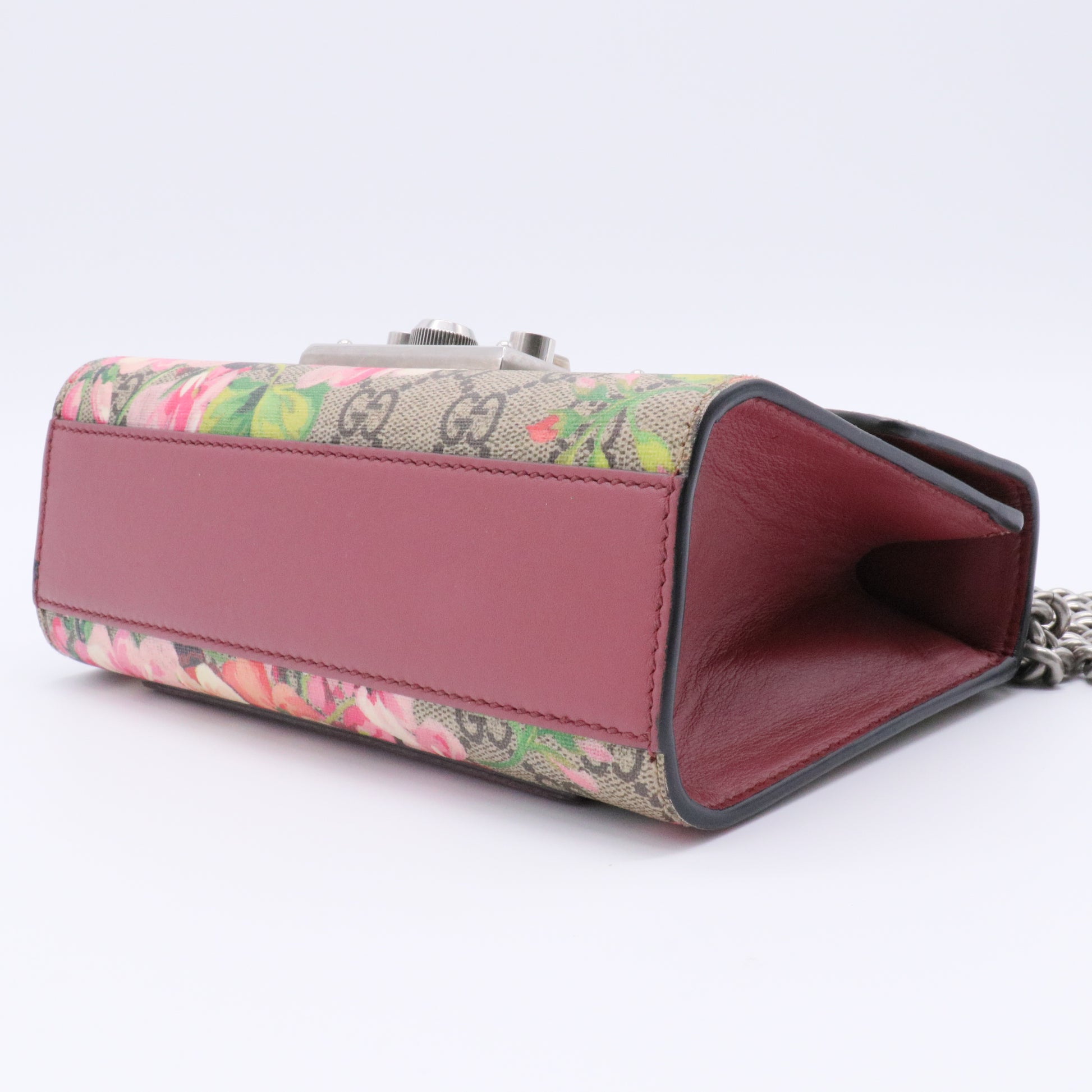 Padlock Shoulder Bag Blooms Print GG Coated Canvas Small