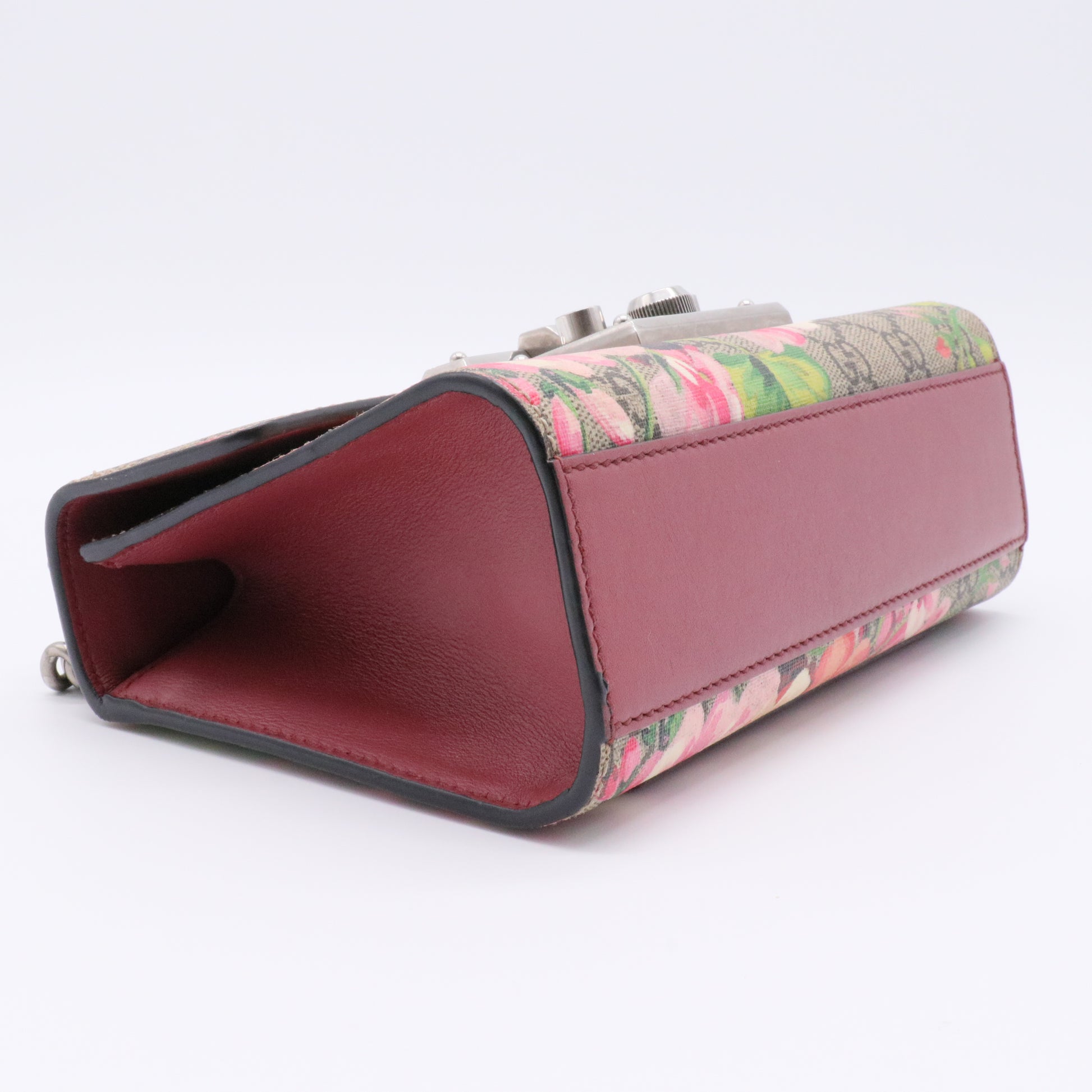 Padlock Shoulder Bag Blooms Print GG Coated Canvas Small