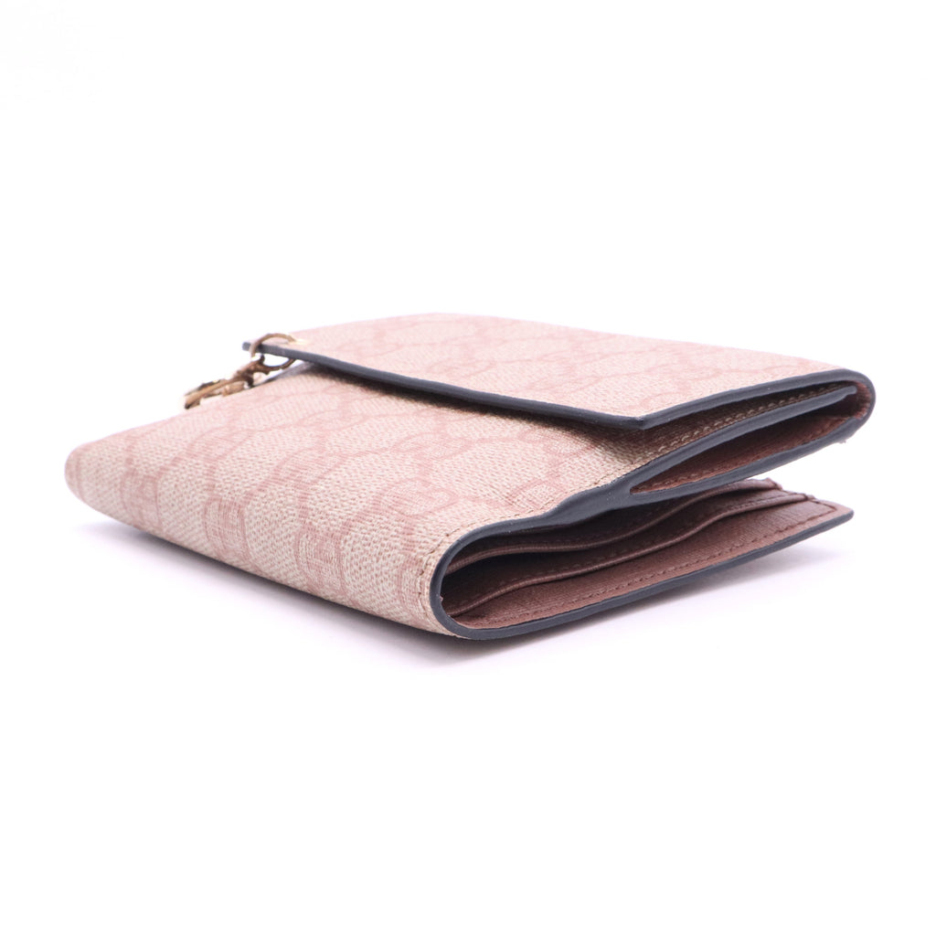 GG Supreme Monogram GG Pierce French Flap Wallet