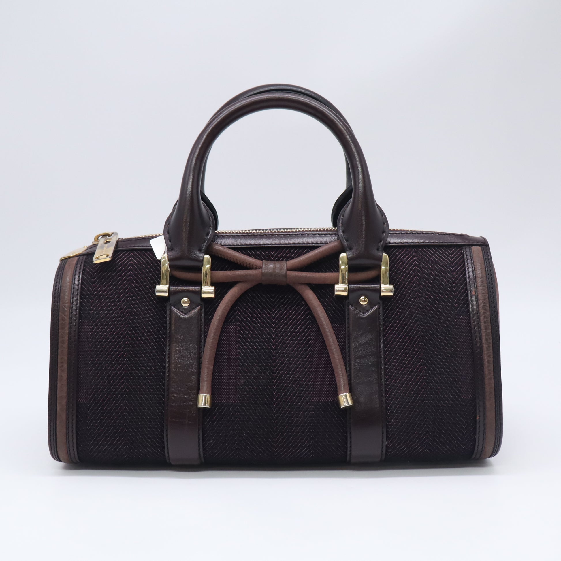Burberry Prorsum Jacquard Tweed Bow Barrel Bag twins LDJ5777