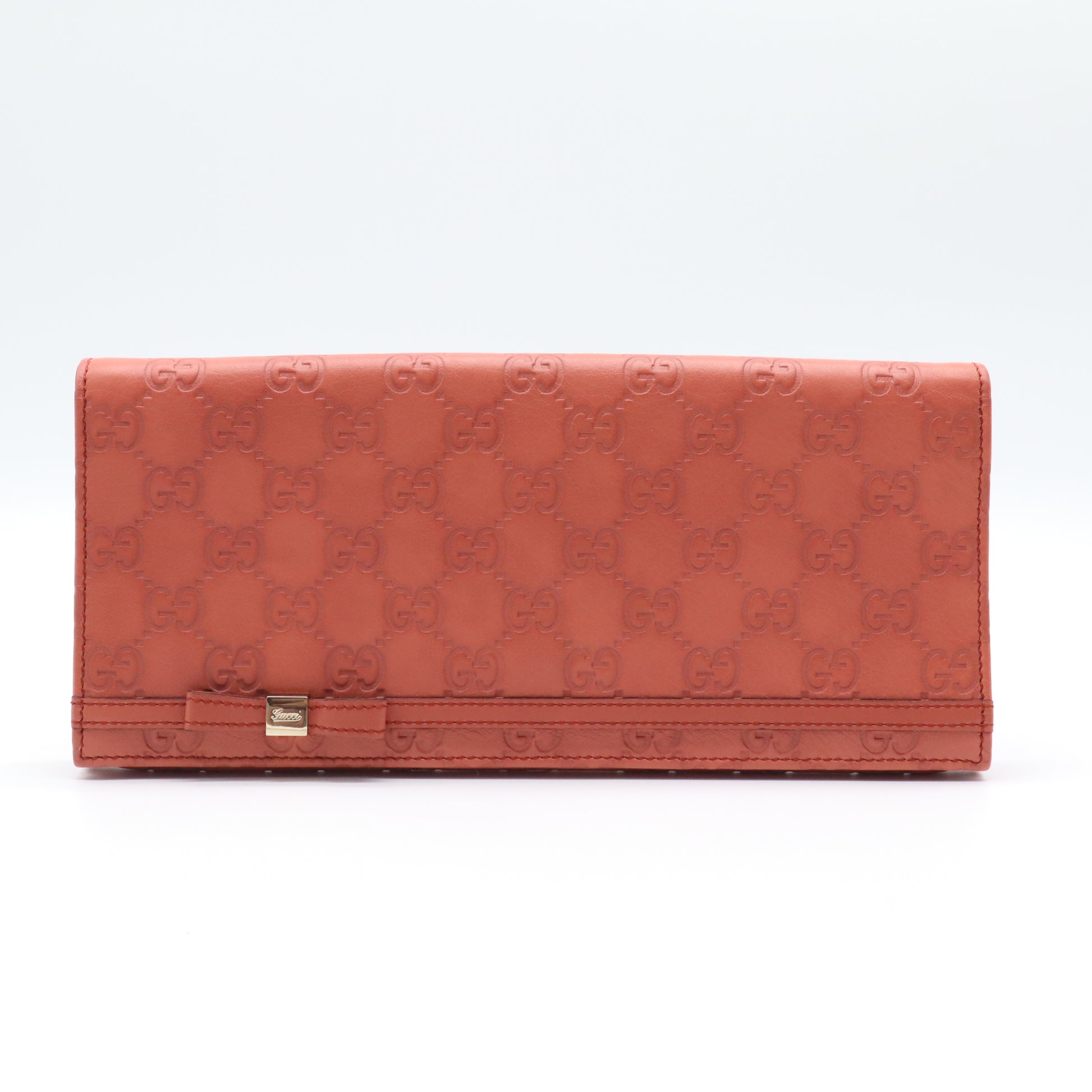 Gucci Microguccissima Patent Leather Bow Continental Wallet W21613