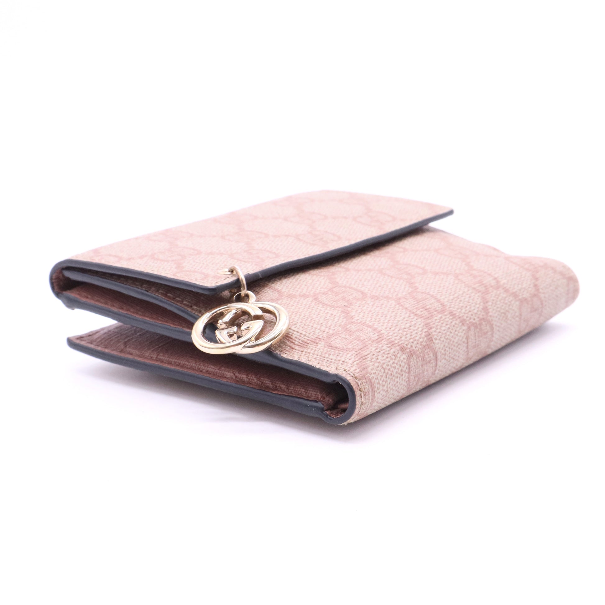 GG Supreme Monogram GG Pierce French Flap Wallet