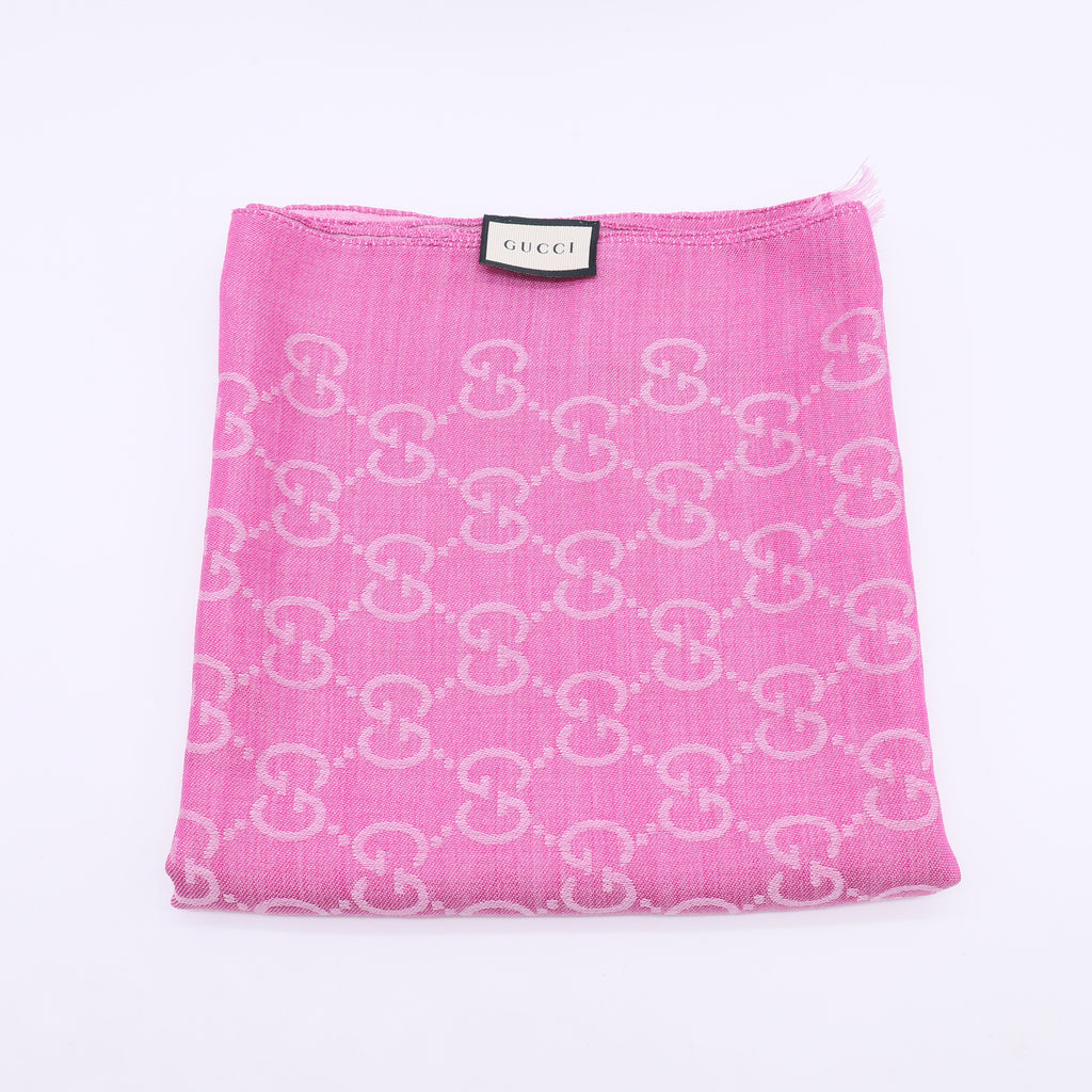 Gucci GG Monogram Fringe Scarf in Roseate Pink W23065